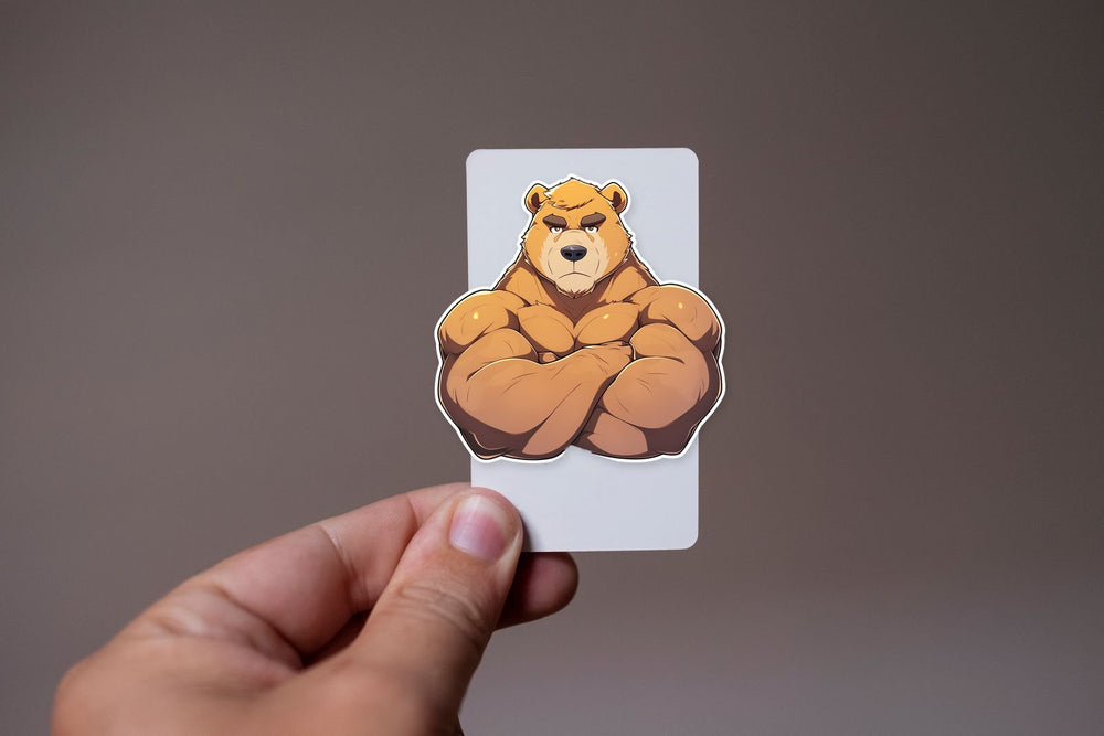 Cool Bear Bodybuilder Sticker