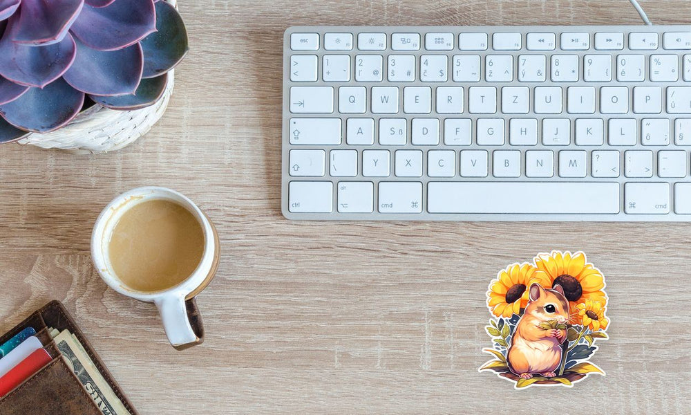 Chipmunk with Sunflowers Sticker
