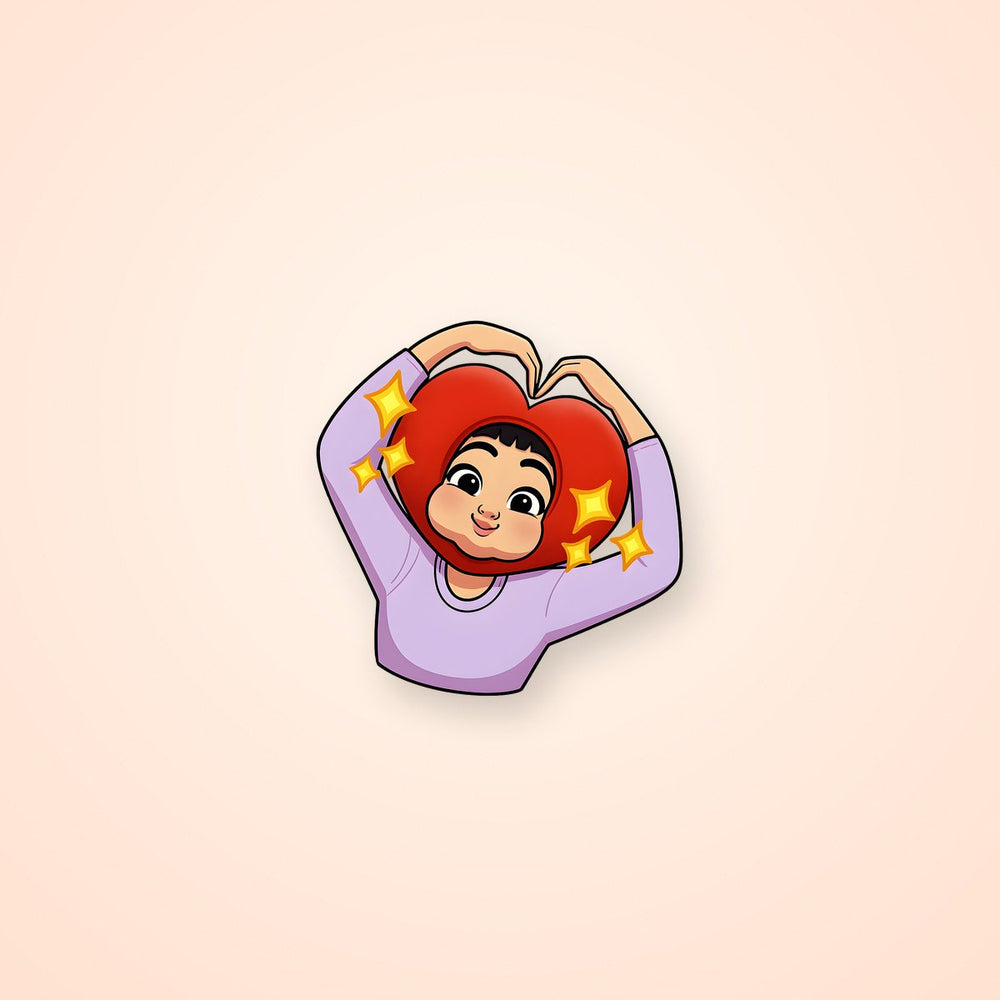 Kpop Demon Hunters Zoey Funny Heart Hat Sticker