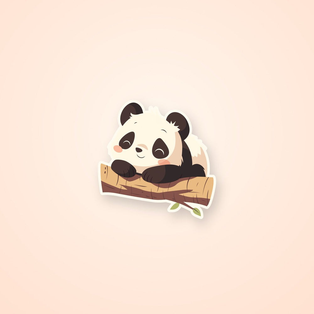 Cute Panda on Branch Sticker