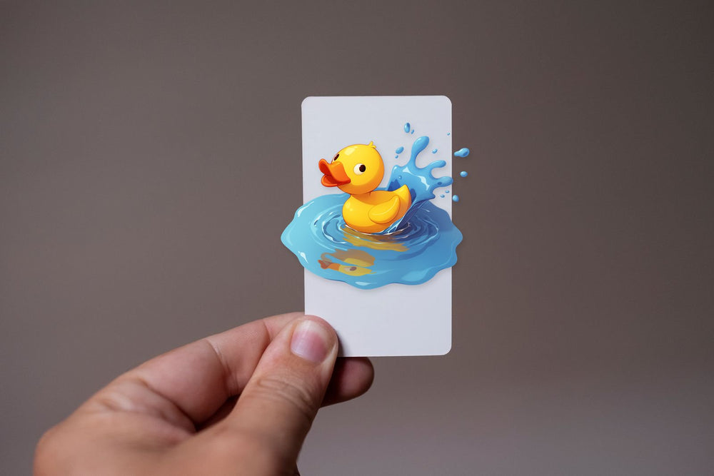 Funny Splashing Yellow Duck Sticker