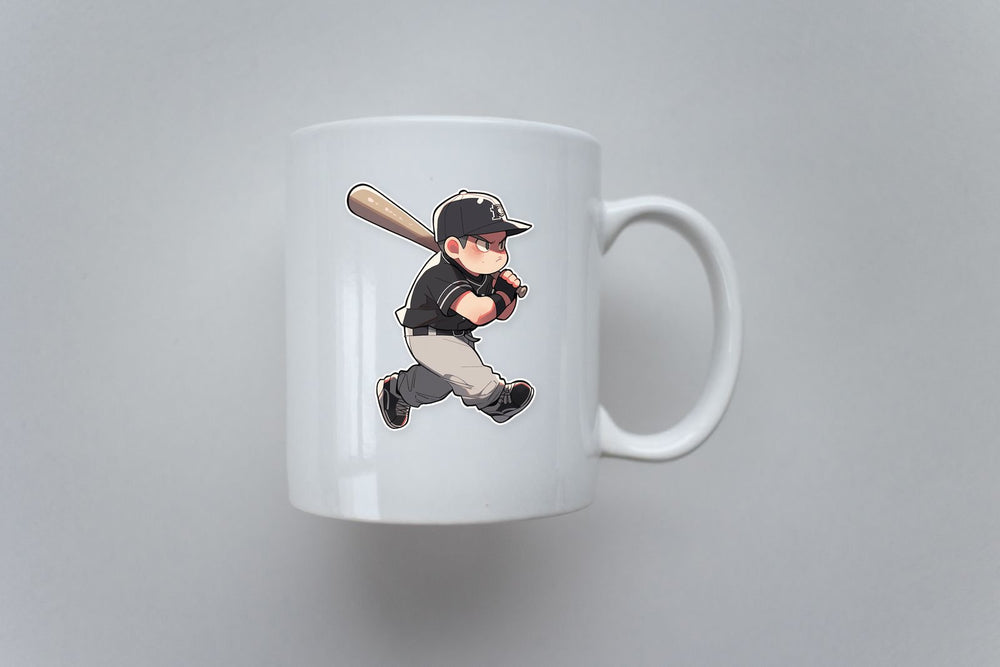 Angry Cute Baseball Player Walking Sticker