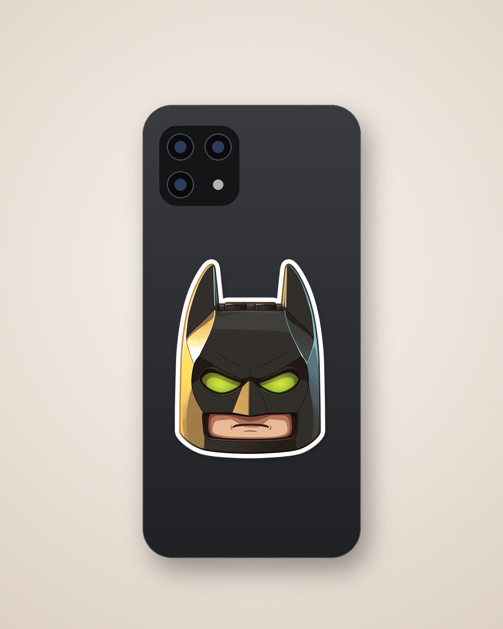 Lego Batman Head Green Eyes Sticker