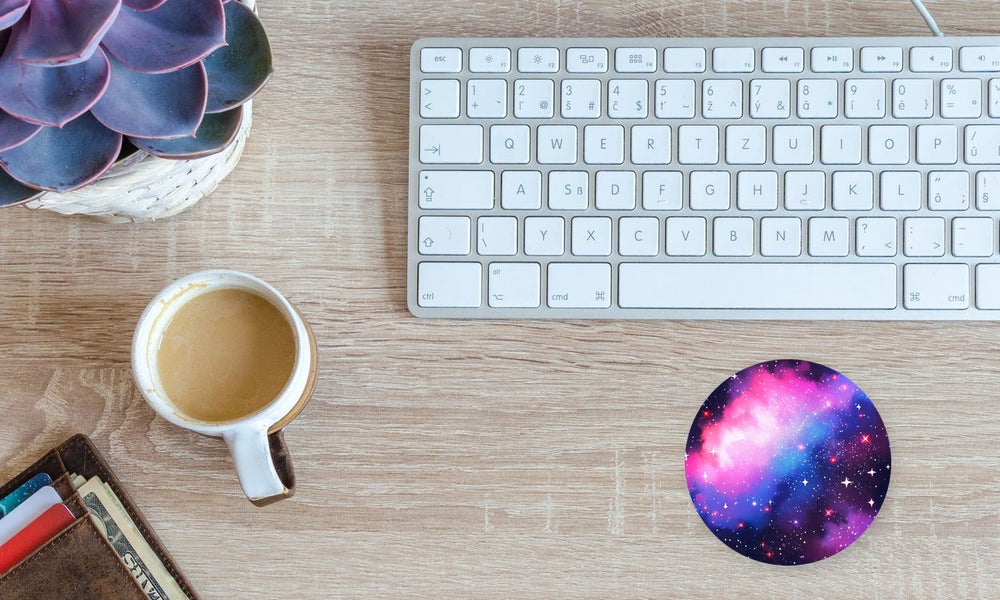 Beautiful Purple Space Round Sticker