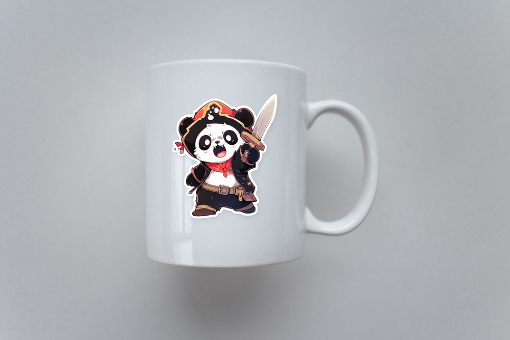 Pirate Panda with Sword Sticker
