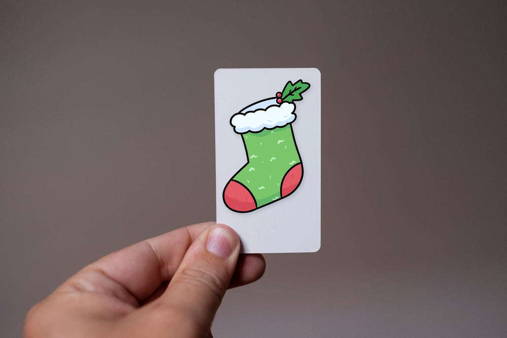 Green Christmas Stocking Sticker