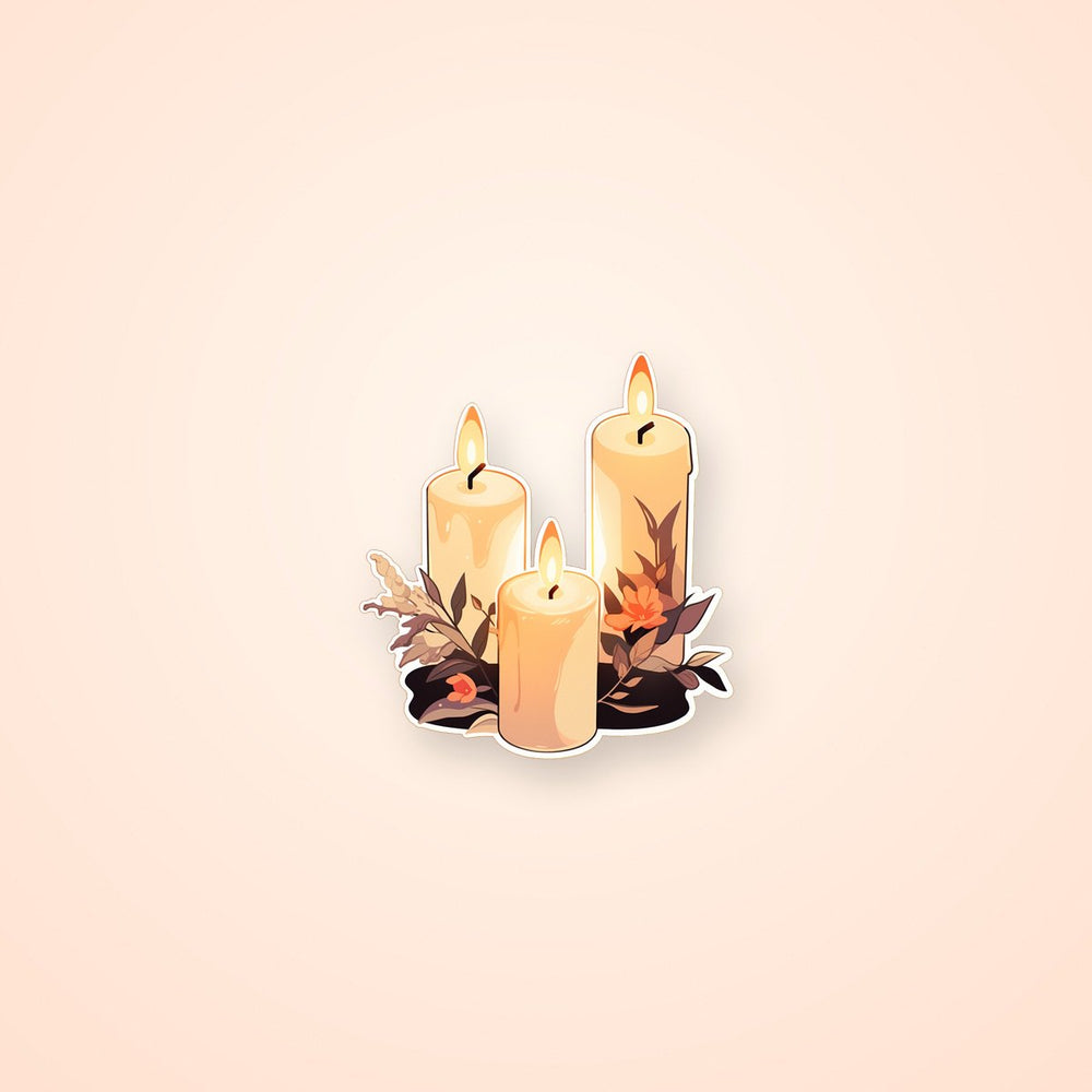 Burning Three Candles Sticker