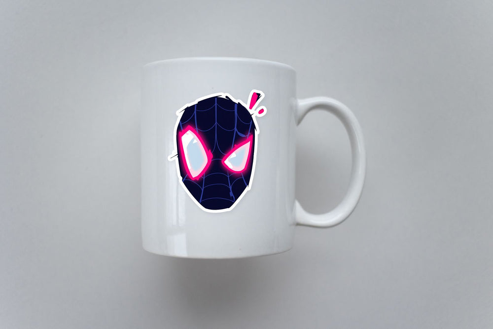 Miles Morales Spider-Man Neon Mask Sticker