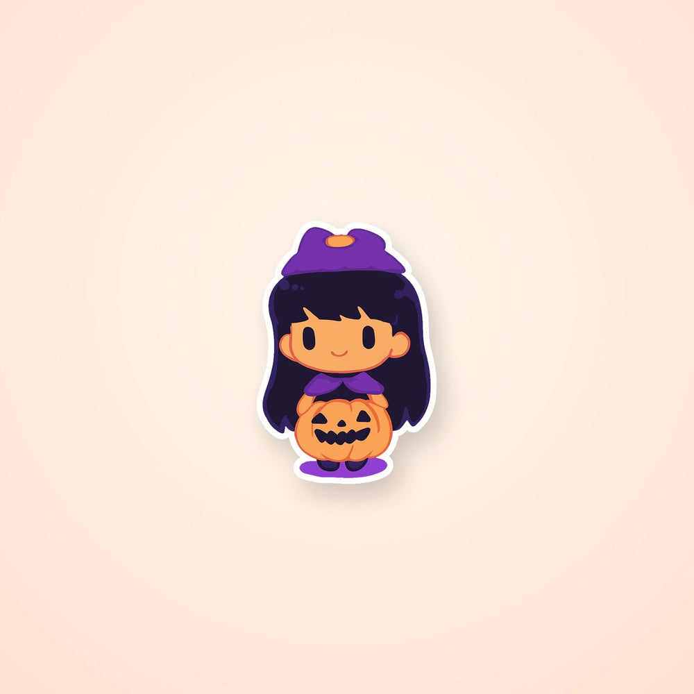 Cute Chibi Girl Pumpkin Dress Sticker
