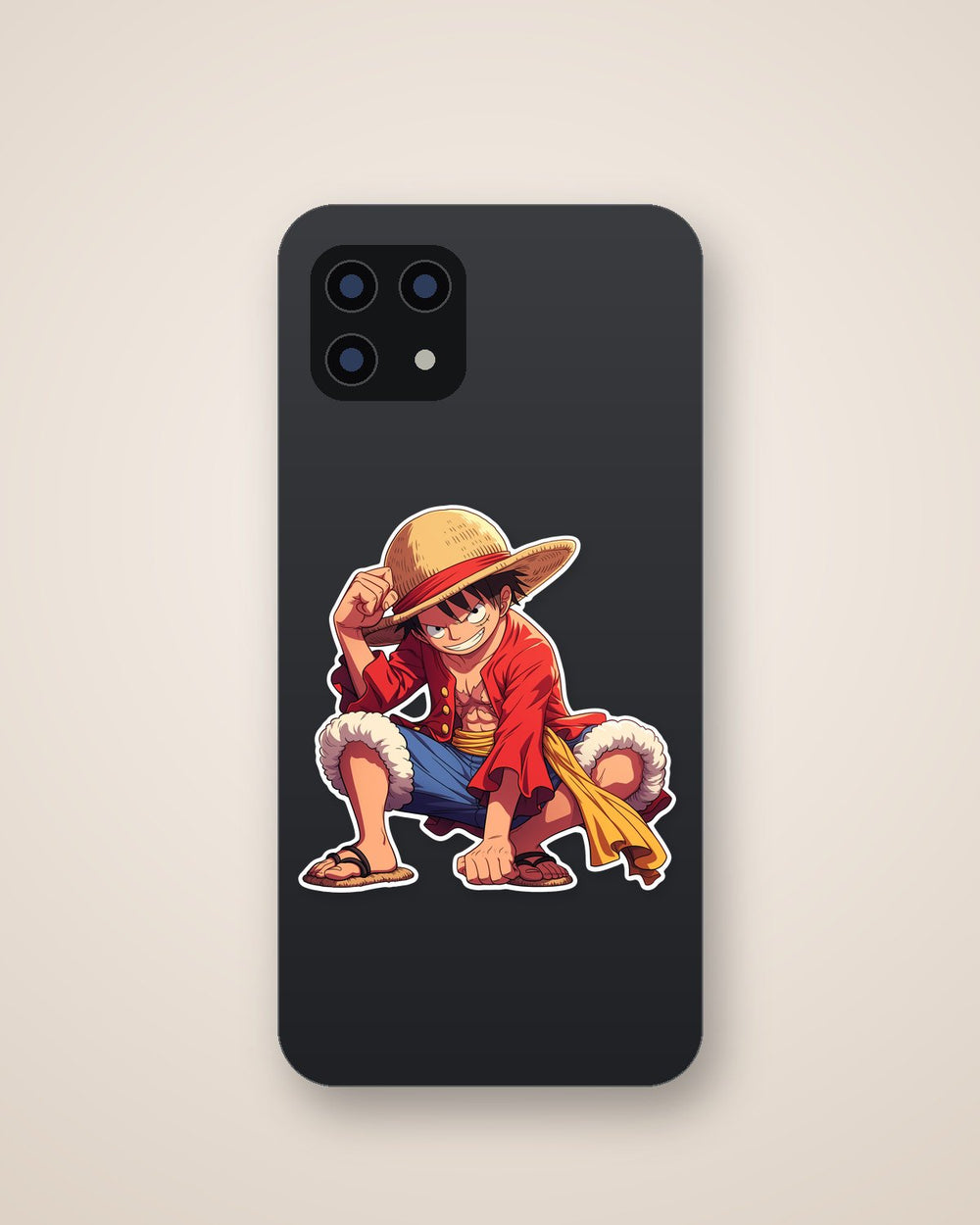 One Piece Monkey D. Luffy Squatted Down Sticker