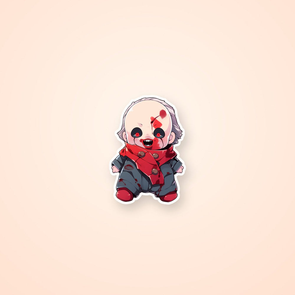 Scary Doll Halloween Sticker