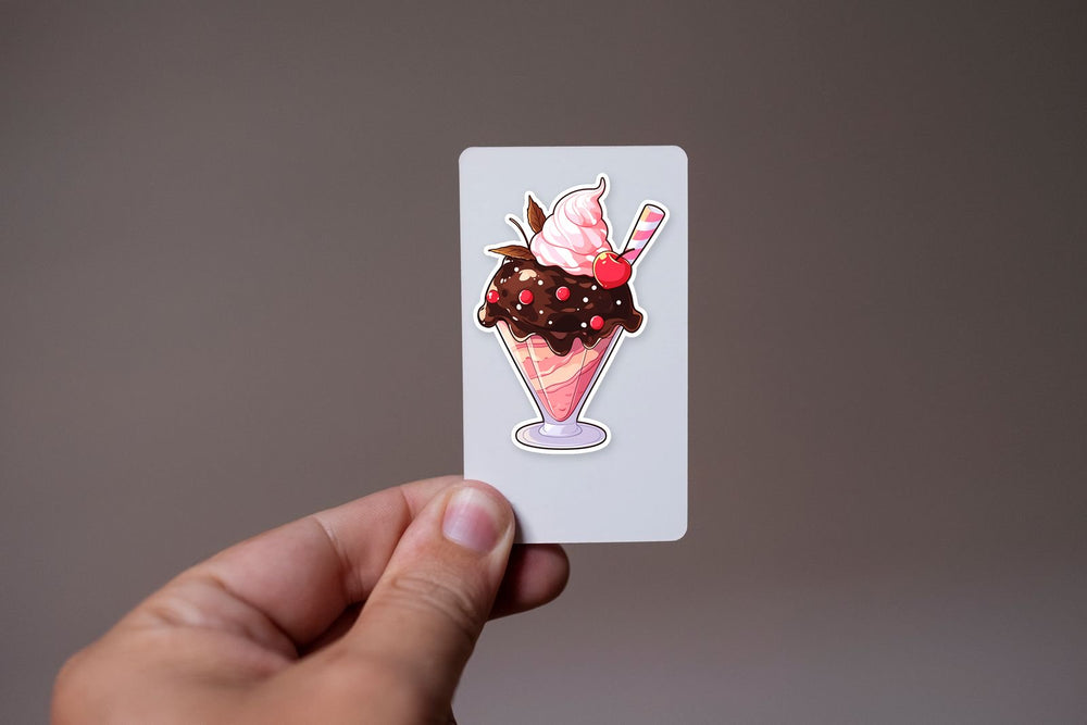 Ice Cream with Cherry & Chocolate Sticker