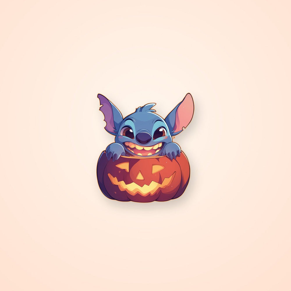 Stitch Halloween Pumpkin Sticker