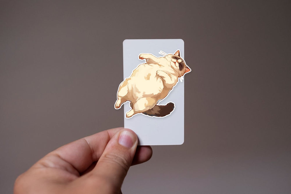 Lazy Cat Lying on Back Sticker