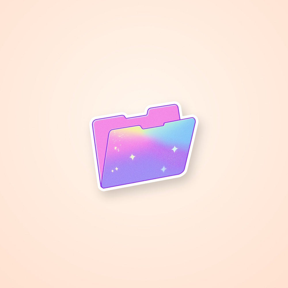 Pastel Rainbow Folder Sticker