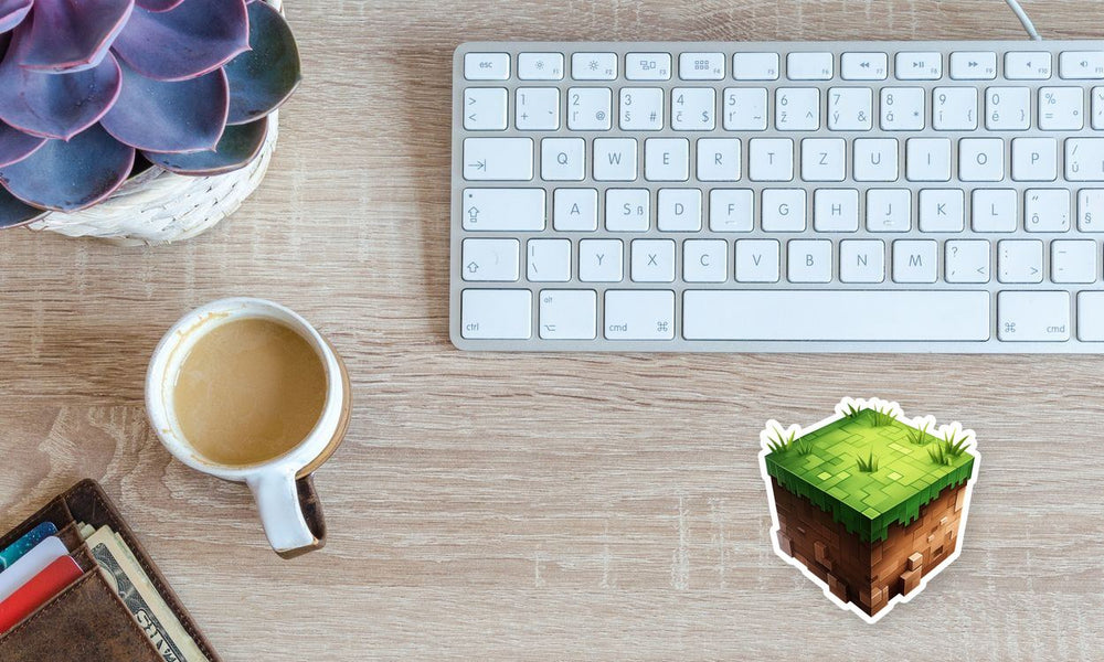 Minecraft Grass Block Clipart Sticker
