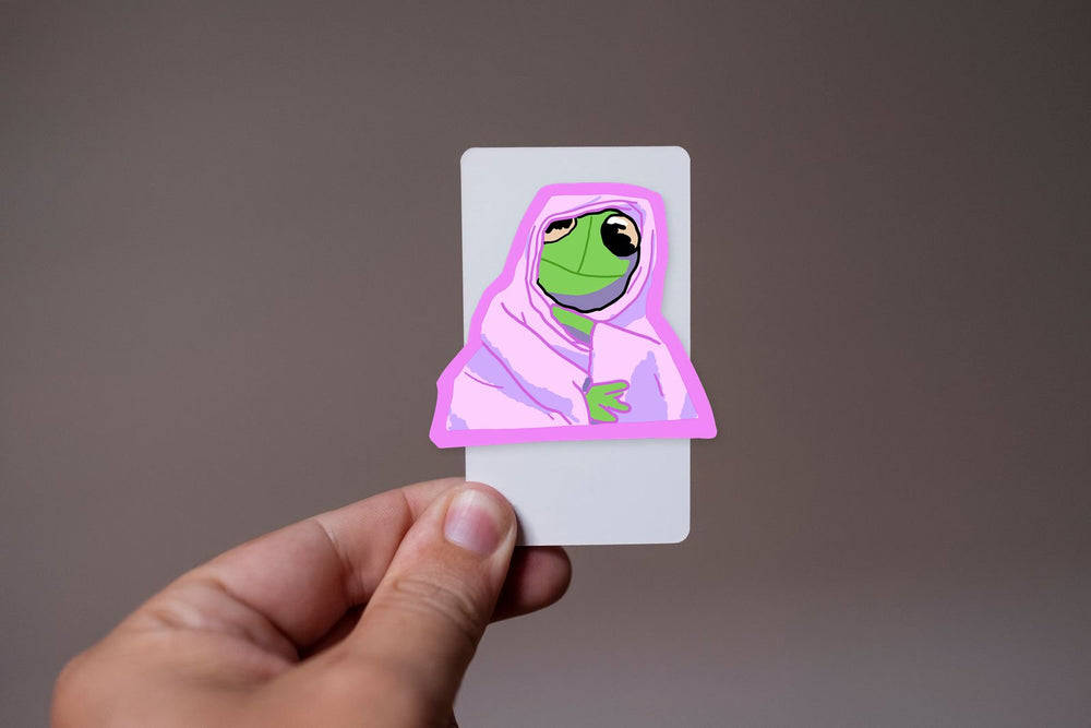 Pepe Frog Under Blanket Cozy Sticker