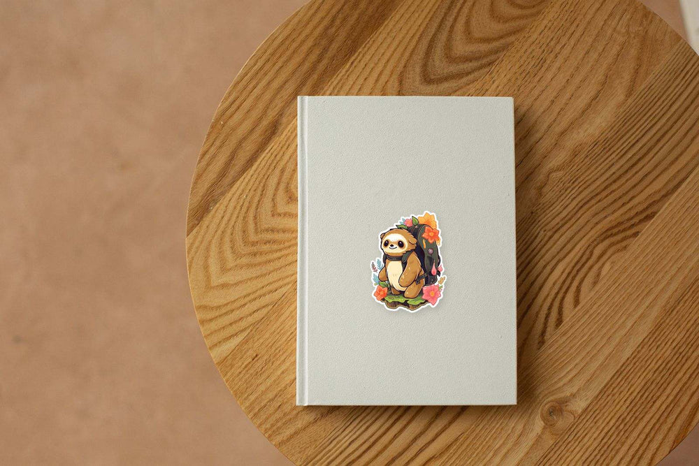 Sloth Traveling with Backpack Sticker
