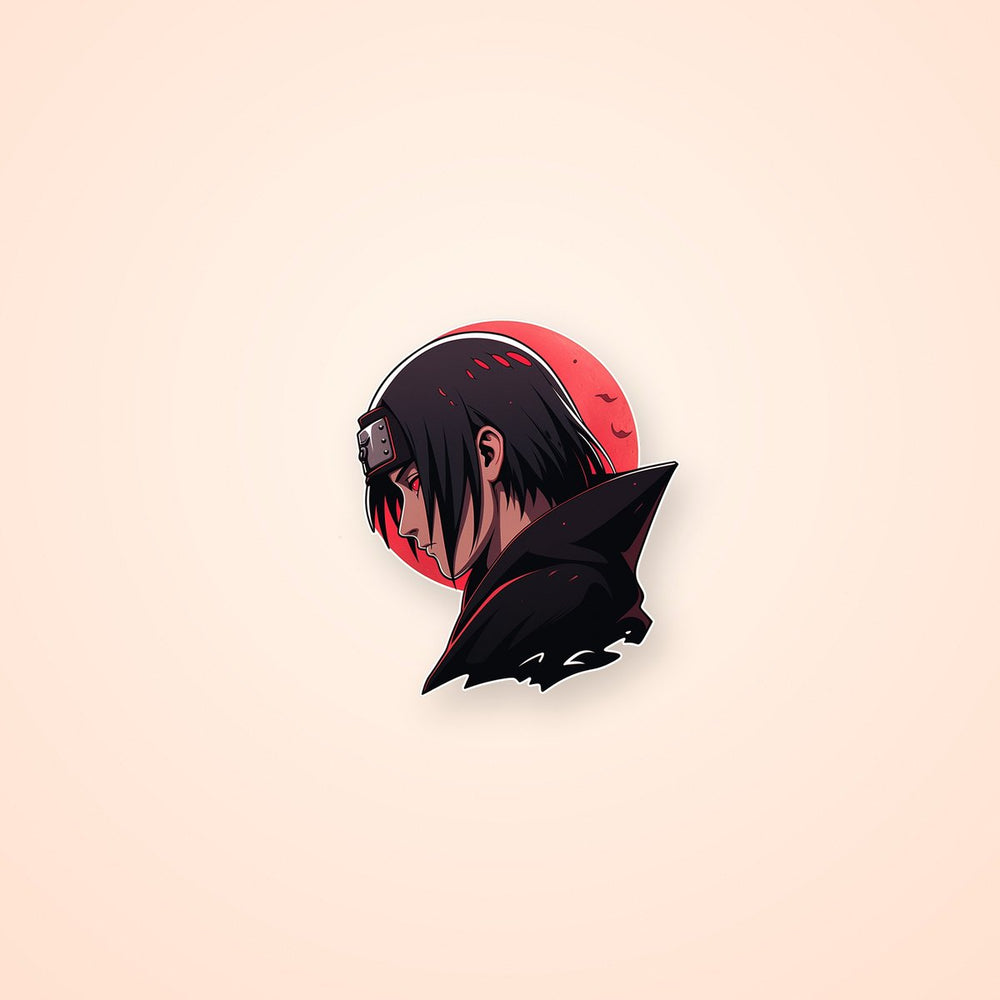 Itachi Uchiha Profile Red Moon Sticker