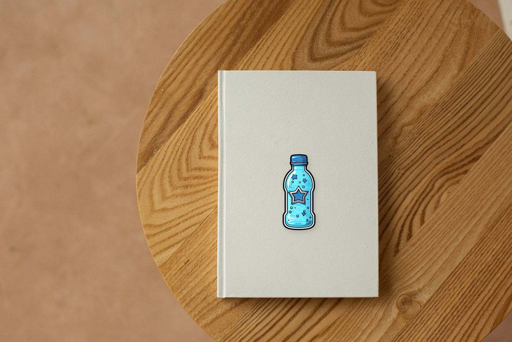 Blue Water Bottle with Stars Sticker