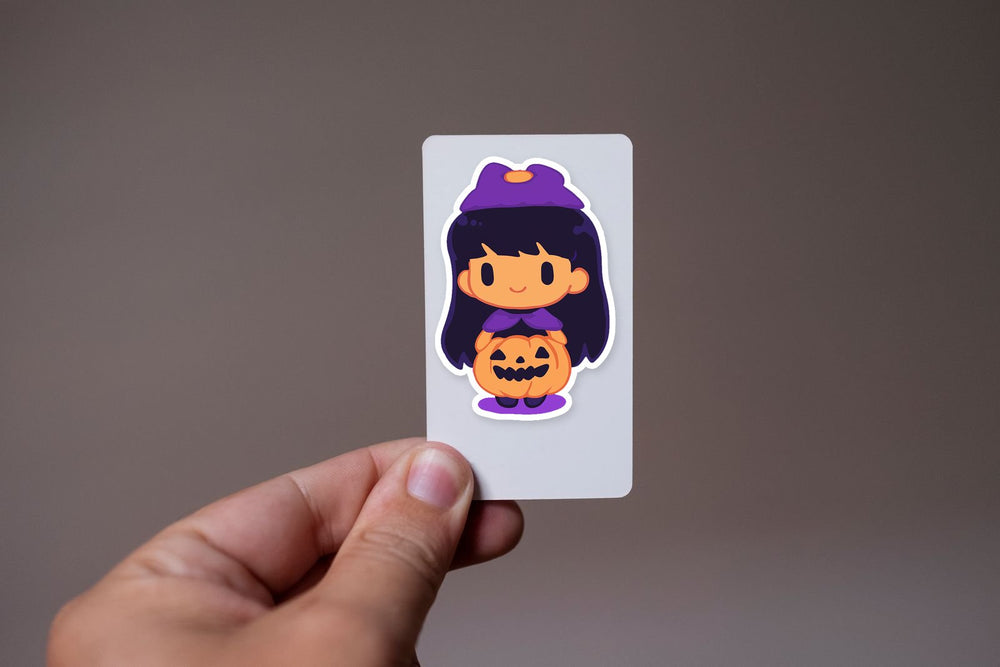 Cute Chibi Girl Pumpkin Dress Sticker