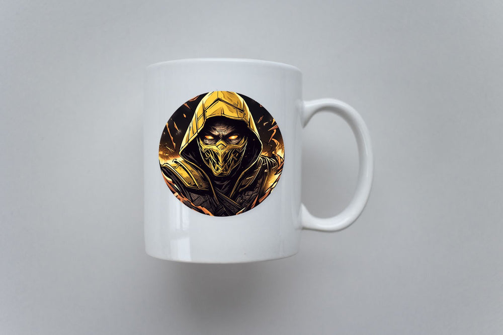Mortal Kombat Scorpion Round Sticker