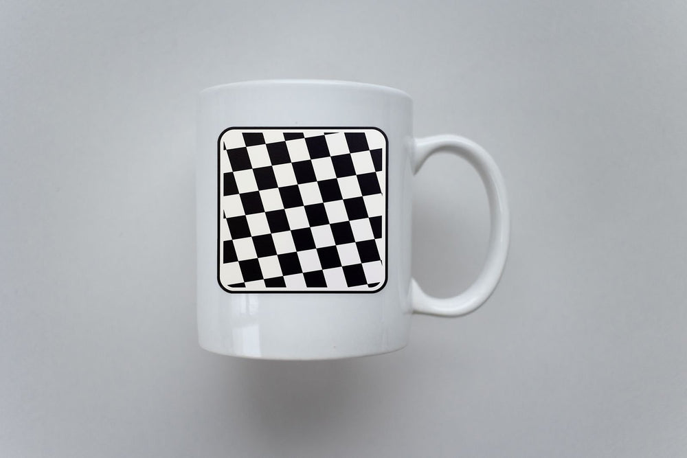 Checkered Pattern Rounded Edges Square Sticker