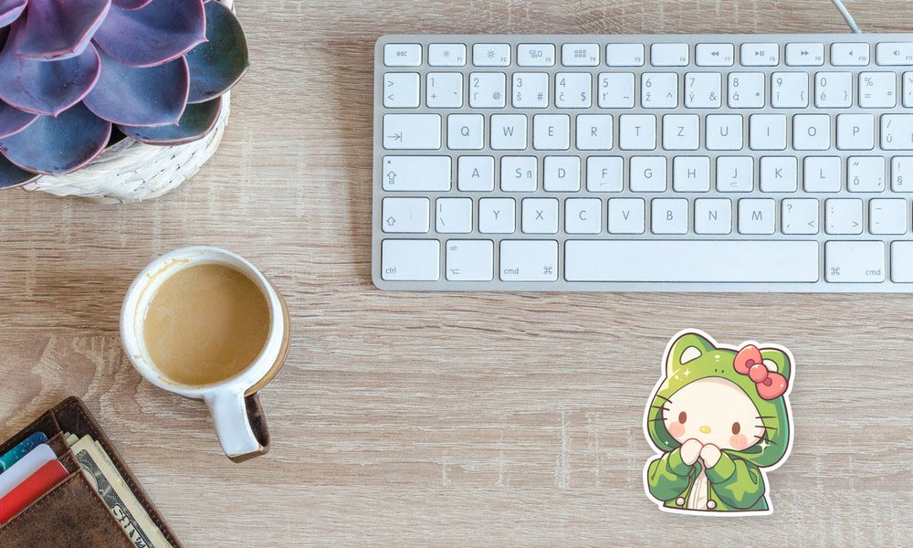 Hello Kitty Frog Hoodie Kawaii Sticker