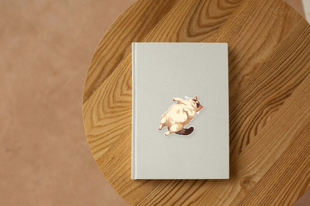 Lazy Cat Lying on Back Sticker