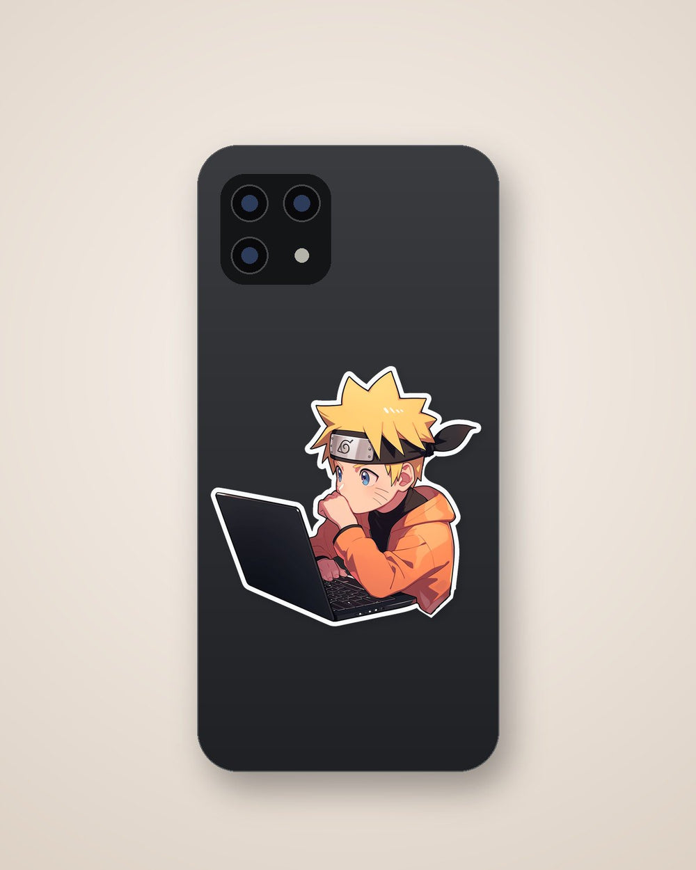 Naruto Uzumaki with a Laptop Sticker