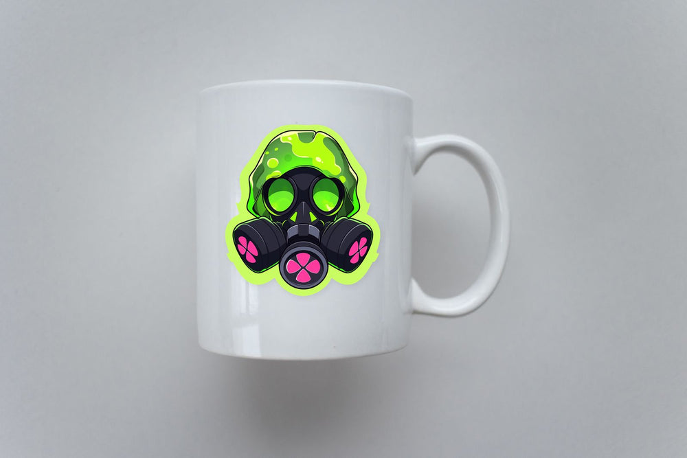 Green Biohazard Toxic Mask Sticker