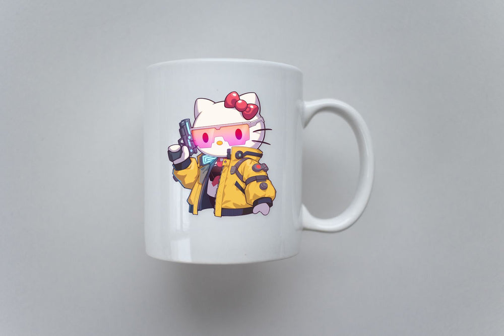 Cyberpunk Hello Kitty Gun Sticker
