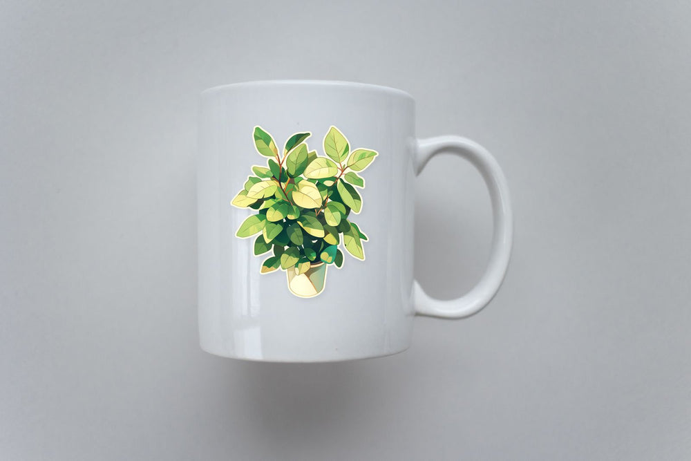 Green Leaf Potted Plant Sticker