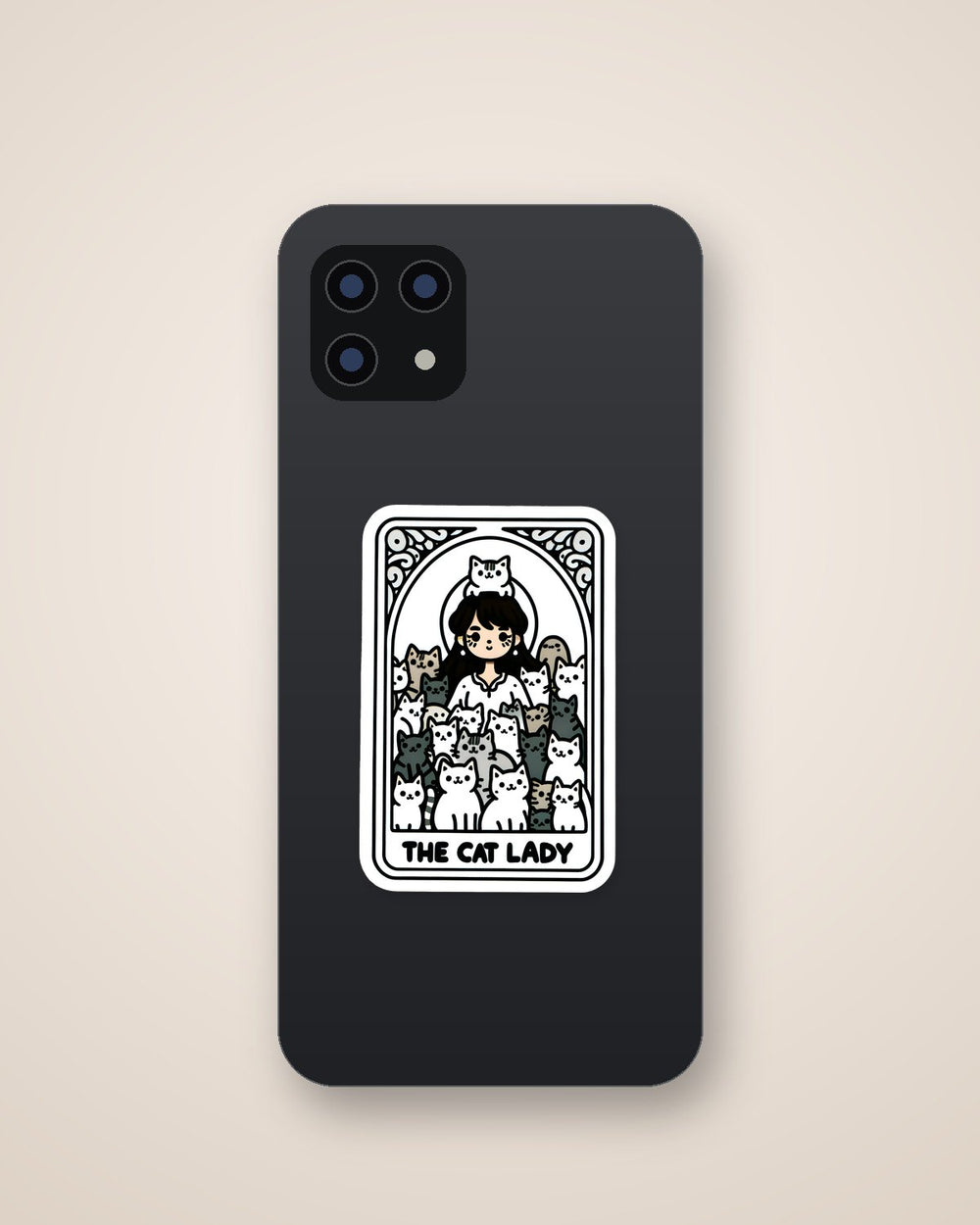Cat Lady Funny Tarot Sticker