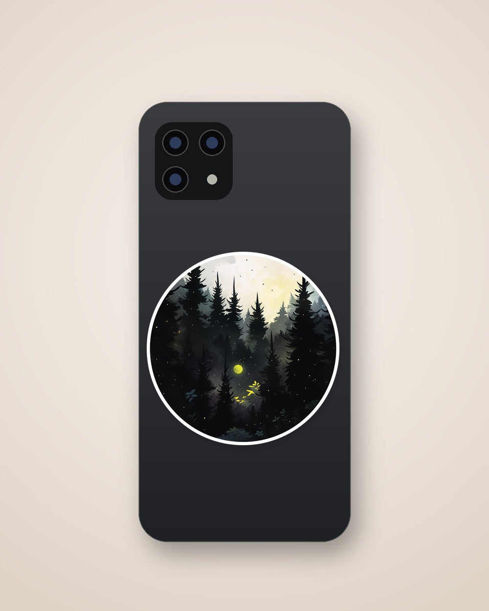Dark Coniferous Forest Round Sticker