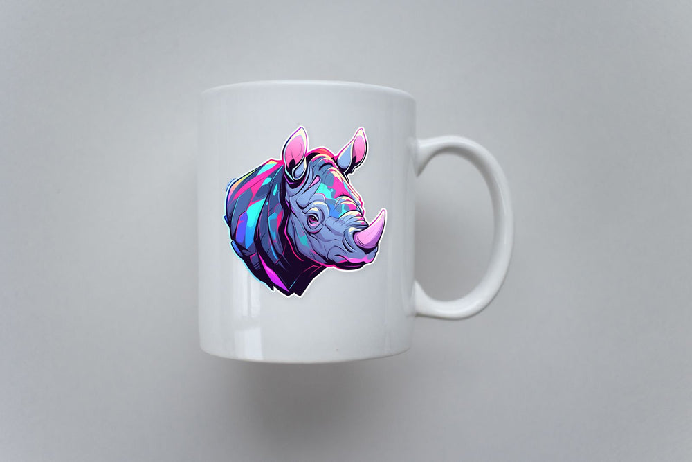 Colorful Rhino Sticker