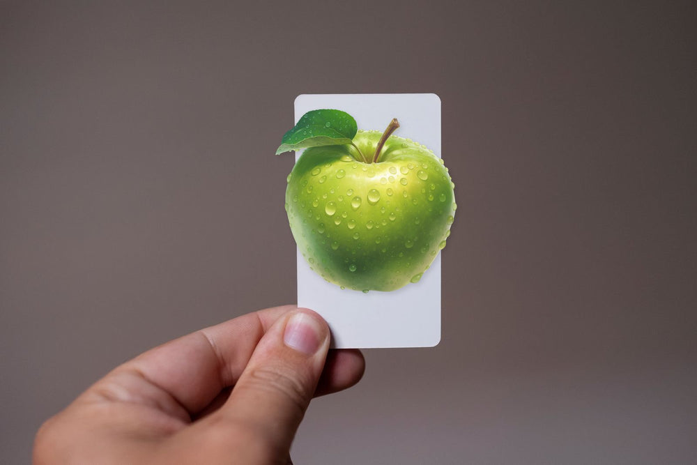 Green Apple Water Drops Clipart