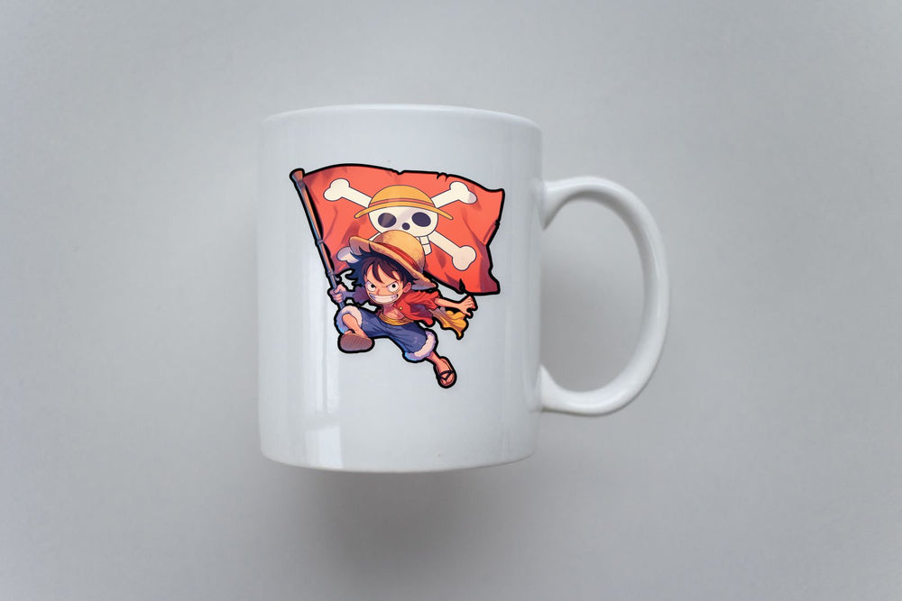 One Piece Cute Luffy & Straw Hat Flag Sticker