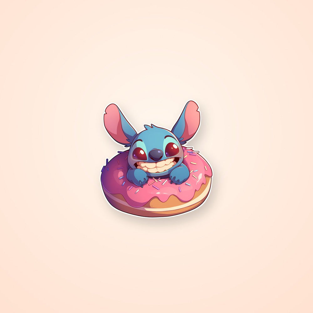 Stitch Donut Pink Sprinkles Sticker