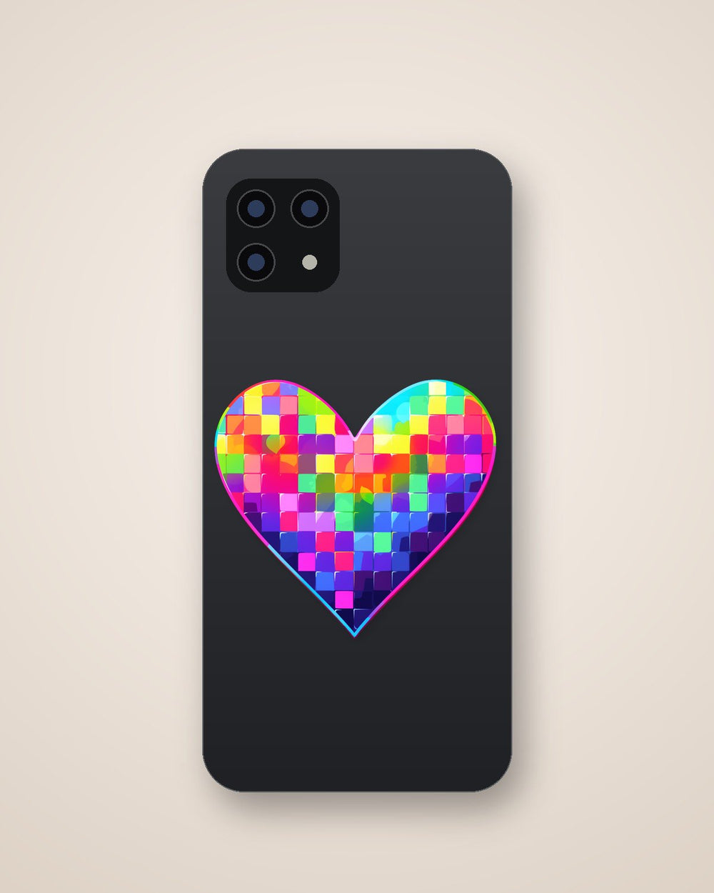 Heart of Colorful Squares Sticker