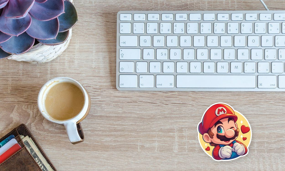 Super Mario Love Hearts Sticker