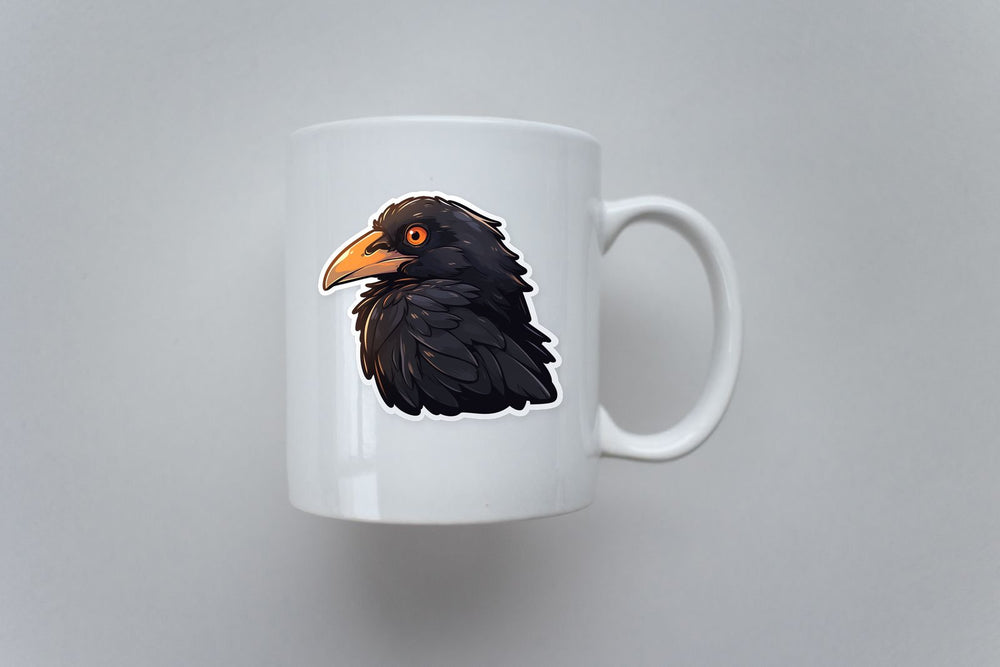 Halloween Crow with Orange Eye Sticker