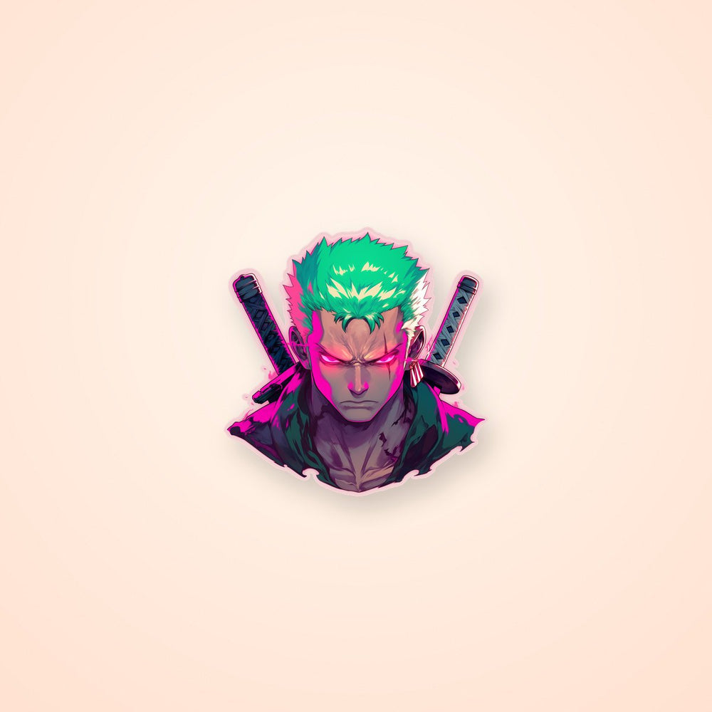 Cool Zoro Glowing Eyes Anime Sticker