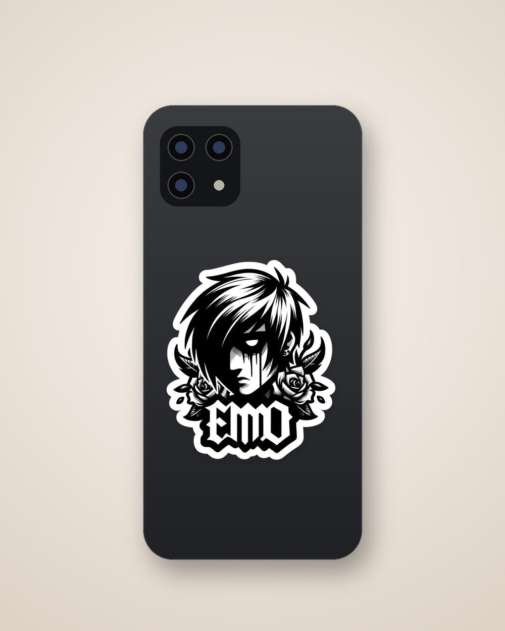 Emo Boy Roses Gothic Sticker