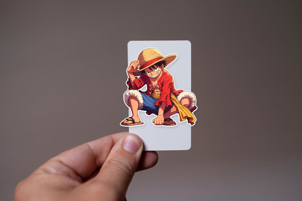 One Piece Monkey D. Luffy Squatted Down Sticker