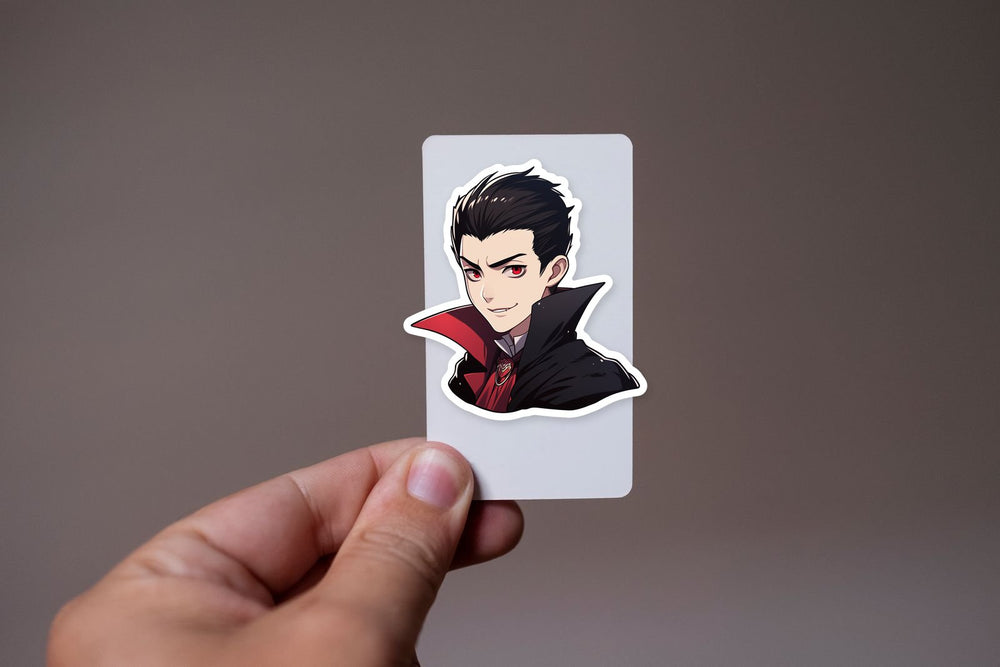 Smiling Anime Vampire Halloween Sticker