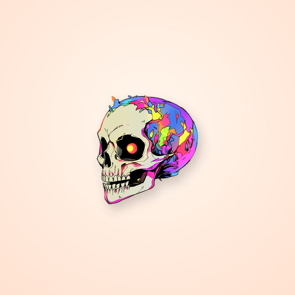 Scary Colorful Skull Sticker