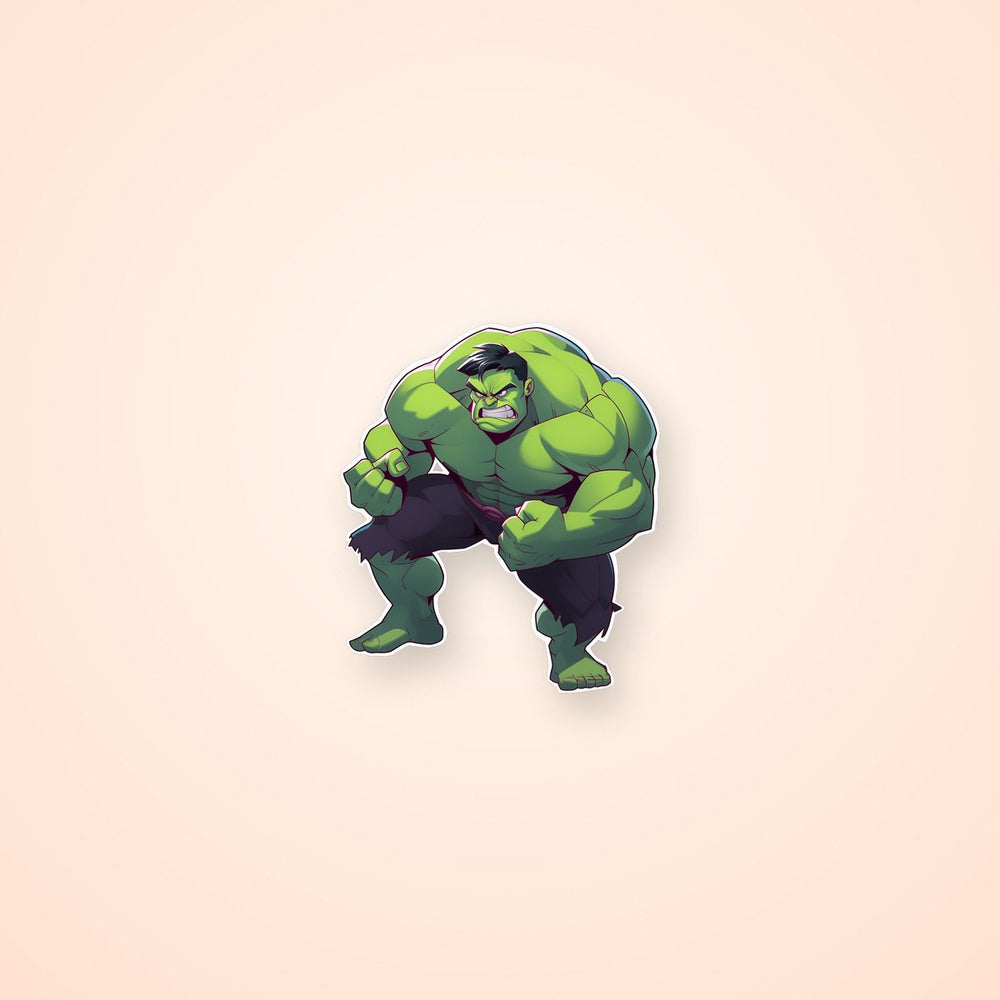 Angry Hulk Ready for Battle Marvel Sticker