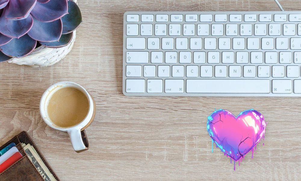 Colorful Neon Heart Sticker
