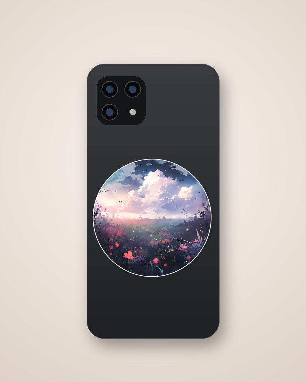 Beautiful Flower Field Round Sticker